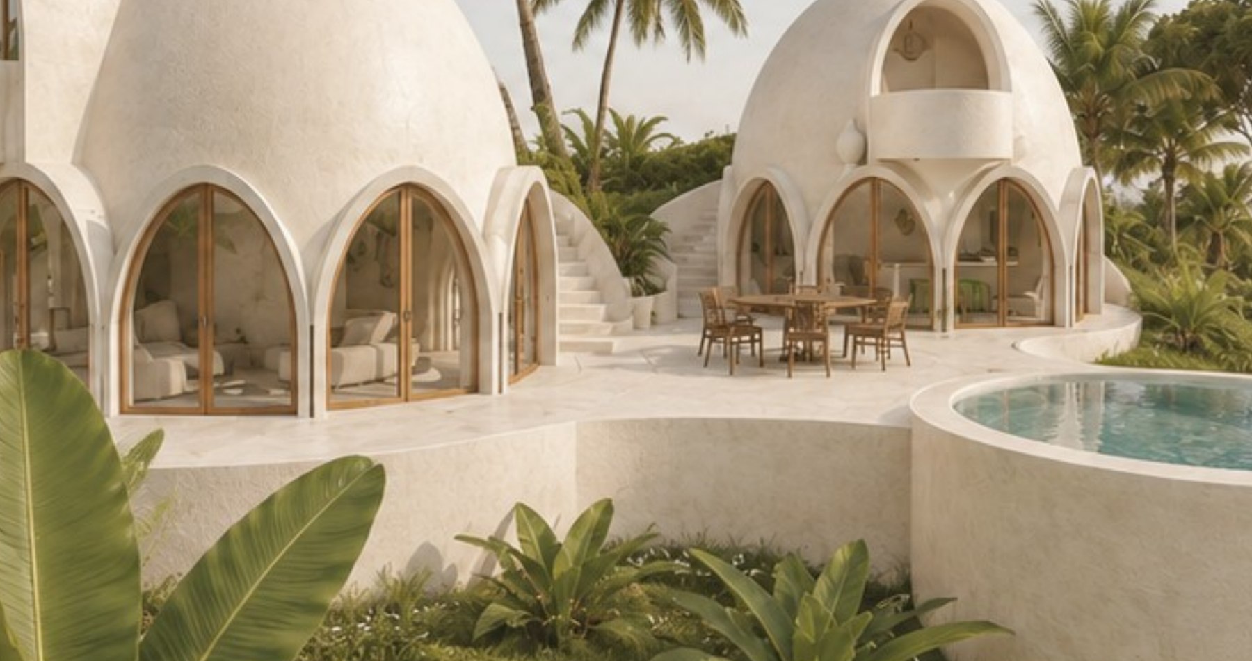 The Grand Domes with pool and garden