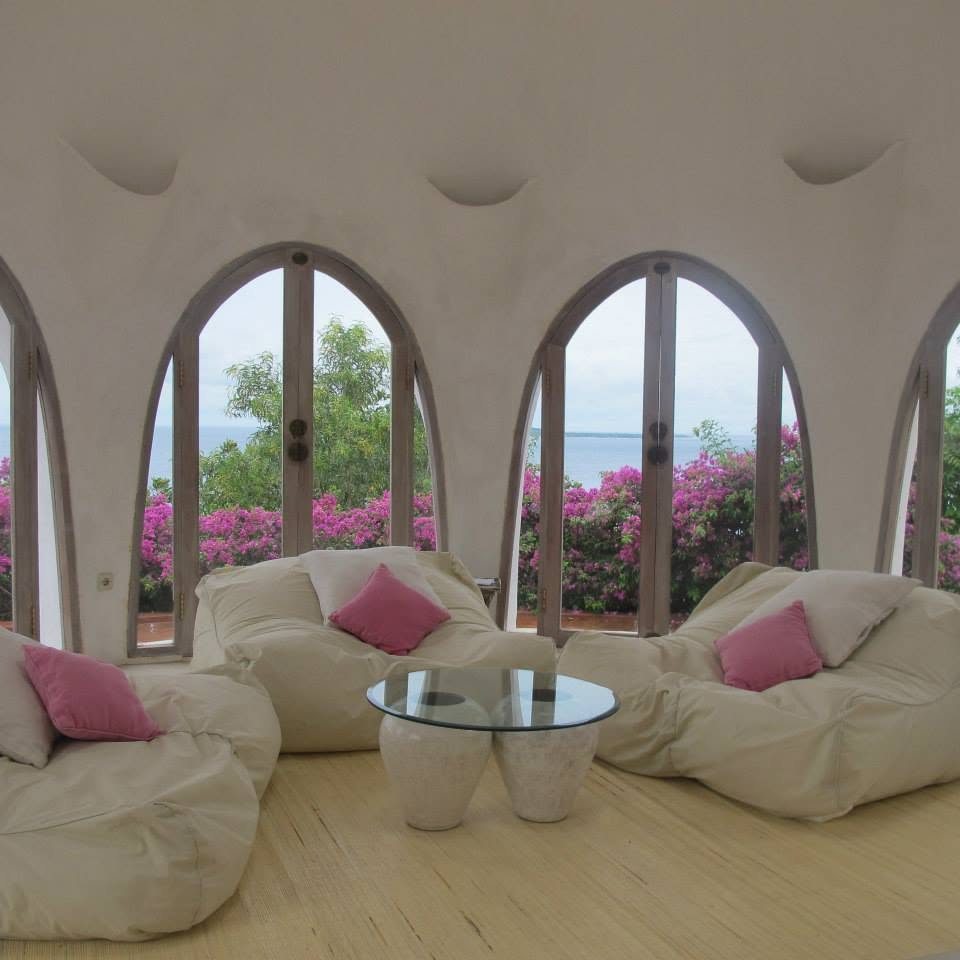 White arched dome interior lounge
