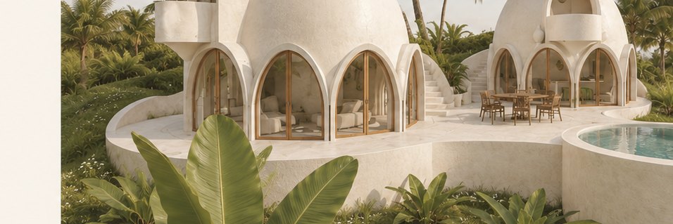 The Grand Domes flagship villas with pool and gardens